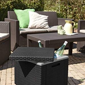 Keter Ice Cube Beer and Wine Cooler Table Perfect for Your Patio, Picnic, and Beach Accessories, Graphite