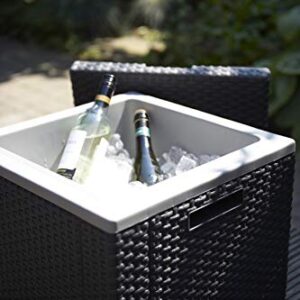 Keter Ice Cube Beer and Wine Cooler Table Perfect for Your Patio, Picnic, and Beach Accessories, Graphite
