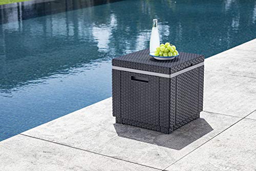 Keter Ice Cube Beer and Wine Cooler Table Perfect for Your Patio, Picnic, and Beach Accessories, Graphite