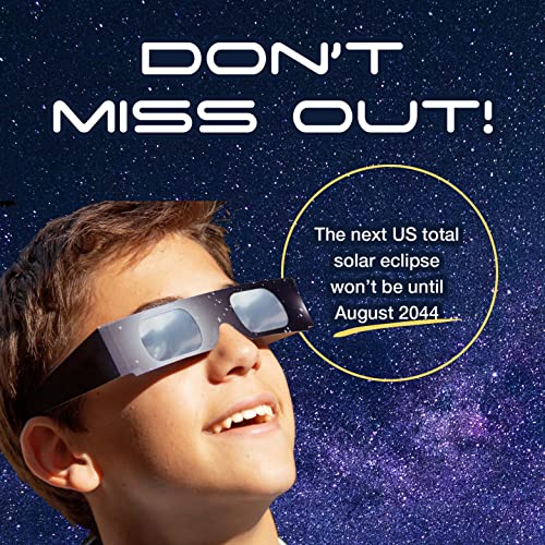 Soluna Solar Eclipse Glasses (25 Pack) - CE and ISO Certified Safe Shades for Direct Sun Viewing - Made in the USA