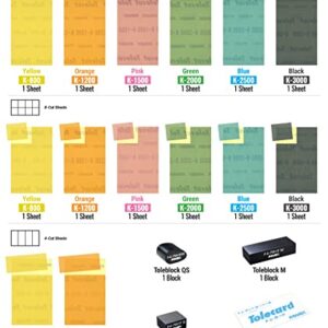 Tolecut Starter Kit - Complete, PSA Sanding Sheets for Nibs, Runs and Imperfections, SP9737, K800 - K3000, 14 Sheets + 1 Tolecard + 3 Toleblocks