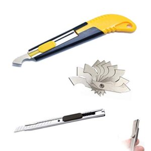 youu 1pcs acrylic cutter and 10 pcs blade set with mini box,multi-use cutter with cutting blade/1pcs retractable utility knife（silver）