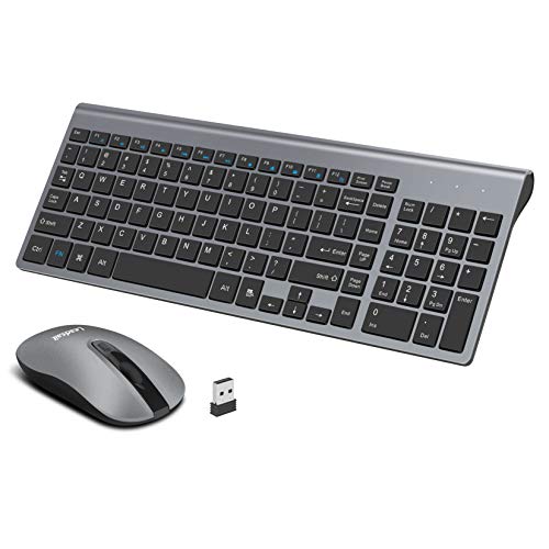 LeadsaiL Wireless Keyboard and Mouse Combo, Wireless USB Mouse and Computer Keyboard Set, Compact and Silent for Windows Laptop, Desktop, PC