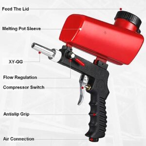 SI FANG Premium Sandblaster Sand Blaster Gun Kit,Hand Held Sand Blasting Spray Gun Adjustable Media Flow Valve,Sand Blasting Spray Tool for Air Compressor