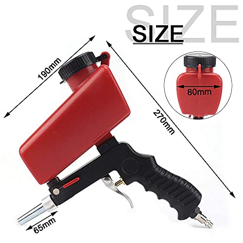 SI FANG Premium Sandblaster Sand Blaster Gun Kit,Hand Held Sand Blasting Spray Gun Adjustable Media Flow Valve,Sand Blasting Spray Tool for Air Compressor