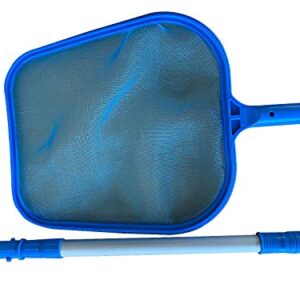 FibroPool Leaf Skimmer Net with Extendable Aluminum Pole - Ultra Fine Mesh Rake for Cleaning Swimming Pools, Spas, Hot Tubs and Fountains - Pool Maintenance Accessories