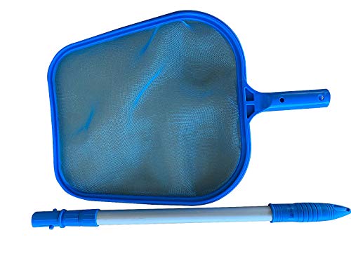 FibroPool Leaf Skimmer Net with Extendable Aluminum Pole - Ultra Fine Mesh Rake for Cleaning Swimming Pools, Spas, Hot Tubs and Fountains - Pool Maintenance Accessories