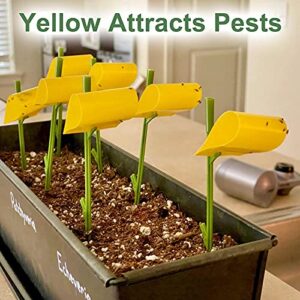 ALLRoad 21 Pcs Yellow Sticky Houseplant Fruit Fly Traps Fungus Gnat Killer Flying Catcher for Indoor and Outdoor Insect Stakes Trap