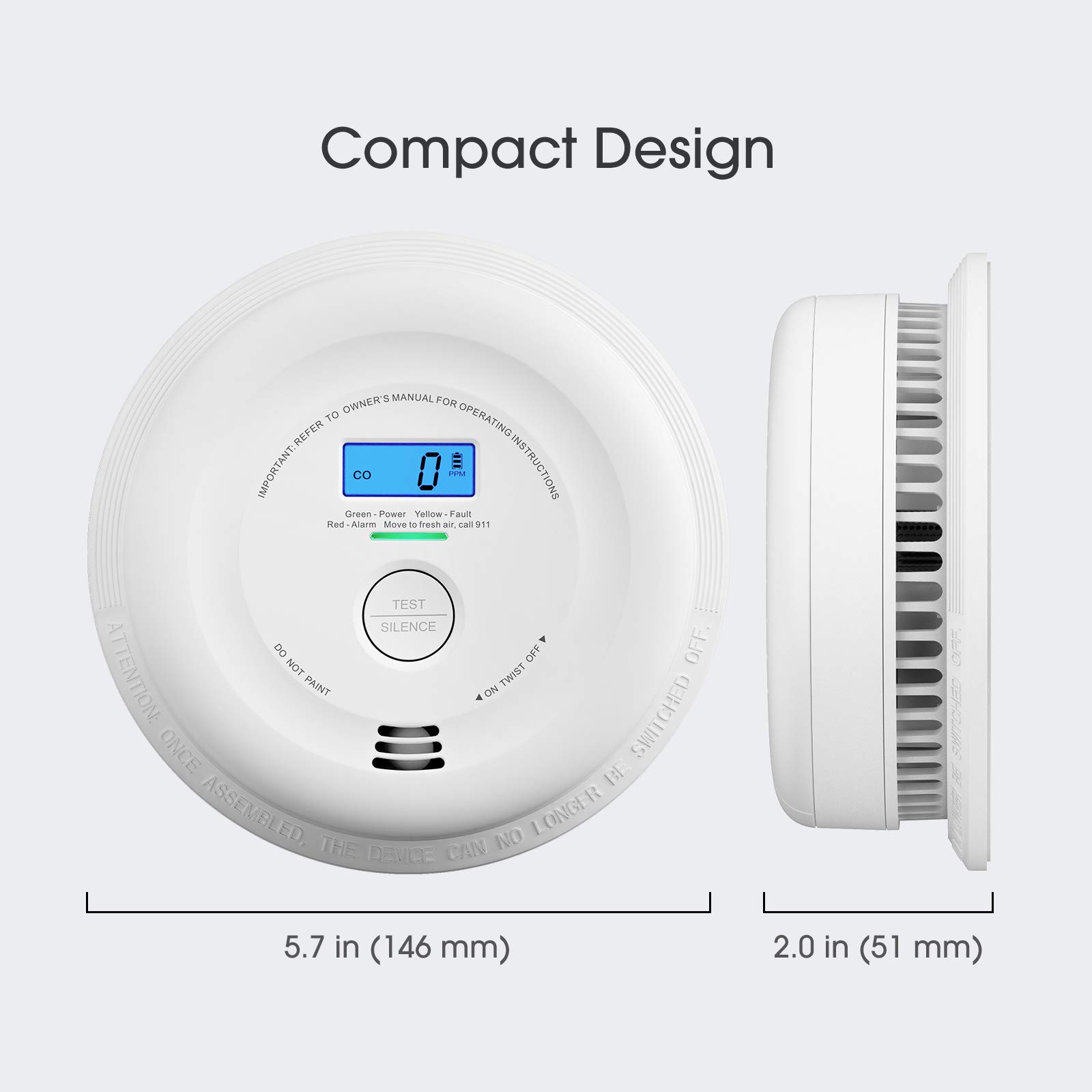 X-Sense 10-Year Battery Smoke and Carbon Monoxide Detector with LCD Display, Dual Sensor Smoke and CO Alarm Complies with UL 217 & UL 2034 Standards, Auto-Check, SC08