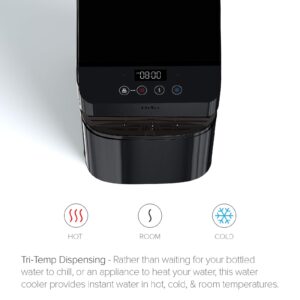 Brio CLBL720SCBLK Moderna Self Cleaning Bottom Load Hot, Cold & Room Water Cooler - New Black Stainless Steel - Tri Temp W/Touch Dispenser Feature