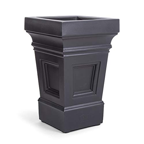 Step2 Atherton Planter Box – Onyx Black Indoor or Outdoor Planter – Customizable Self-Watering Feature – Durable, Low Maintenance Construction – Fully Assembled