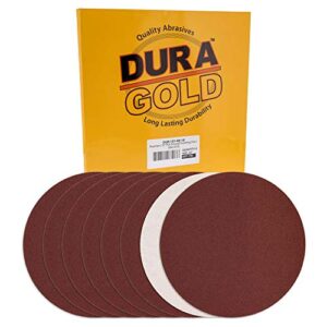 dura-gold premium 10" sanding discs - 80 grit (box of 8) - sandpaper discs with psa self adhesive stickyback, fast cutting aluminum oxide abrasive - drywall, floor, woodworking, automotive, sander