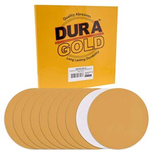 dura-gold premium 9" drywall sanding discs - 240 grit (box of 10) - sandpaper discs with psa self adhesive stickyback, high-performance fast cutting aluminum oxide abrasive - for drywall power sander