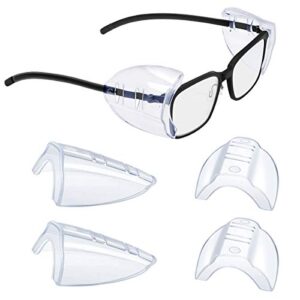 yuntuo 2/4/6/10 pairs glasses side shields for eye glasses,safety glasses with side for eye protection-fits small to medium eyeglasses (2)