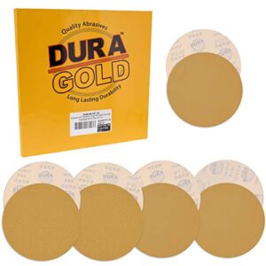 dura-gold premium 9" drywall sanding discs variety pack box - 60, 80, 120, 180, 240 grit (2 discs each, 10 total) - sandpaper discs with hook & loop backing, fast cutting for drywall power sander wood