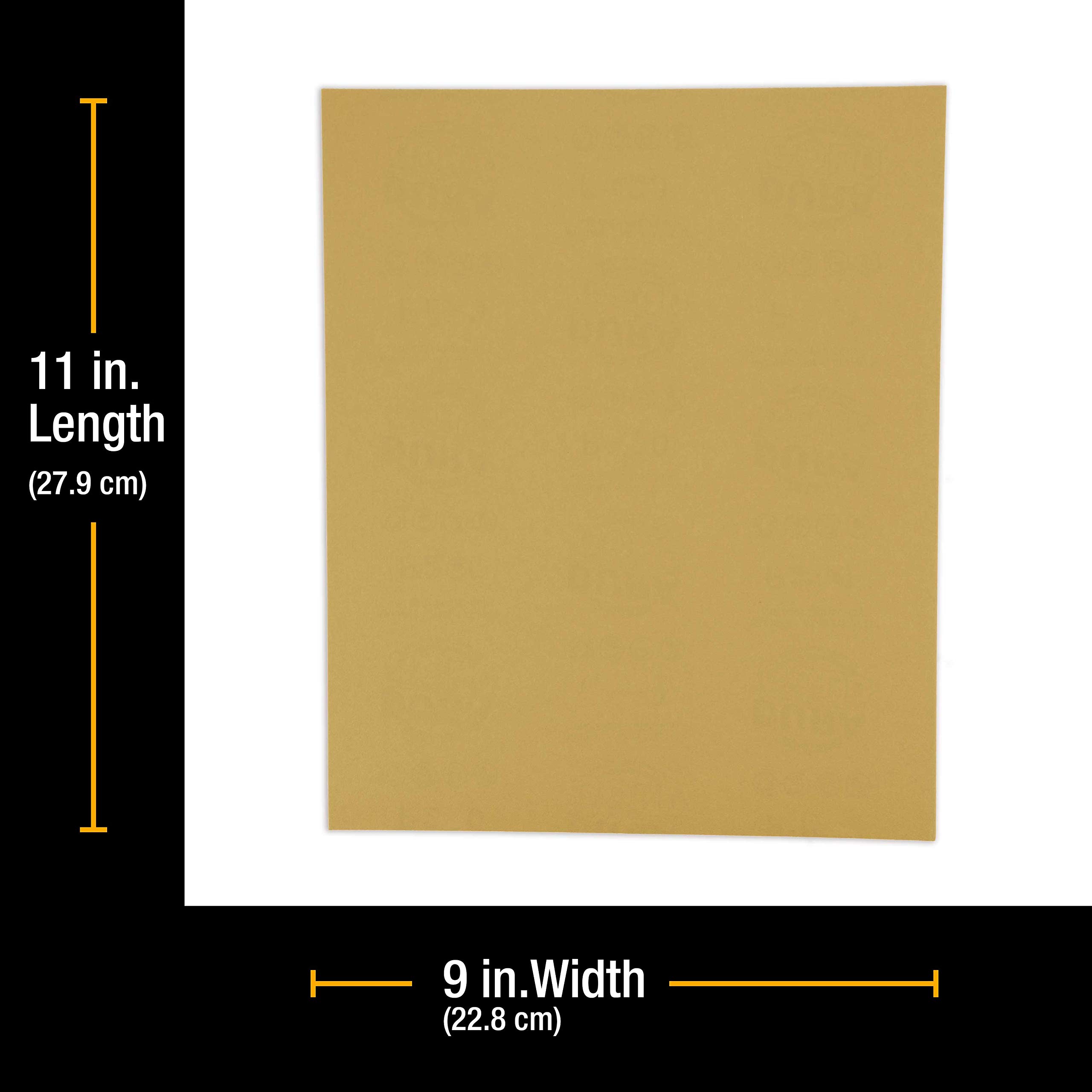 Dura-Gold Premium 9" x 11" Gold Sandpaper, 2 Each 80, 120, 150, 220, 320 Grit Sanding Sheets, 10 Total - Wood Woodworking, Automotive, Cut Use 1/4, 1/3, 1/2 Sheet Finishing Sanders, Hand Sanding Block