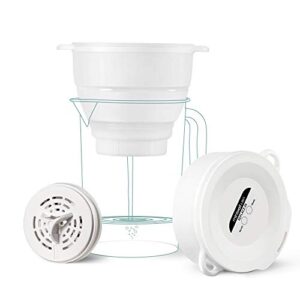 miniwell collapsible filtration system- water camping filter pitcher- faucet filter for hiking purification- faucet filter remove chlorine,sediments, bpa free- kitchen- emergency (white)
