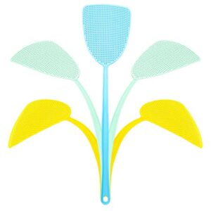 3 Pack Fly Swatters, Plastic Fly Swatter Multi Pack,17.5" Long Handle Manual Swat Mosquitoes Fly Swatters, Strong Flexible Flyswatter Heavy Duty(3 Pack,3 Colors)