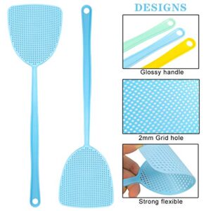 3 Pack Fly Swatters, Plastic Fly Swatter Multi Pack,17.5" Long Handle Manual Swat Mosquitoes Fly Swatters, Strong Flexible Flyswatter Heavy Duty(3 Pack,3 Colors)