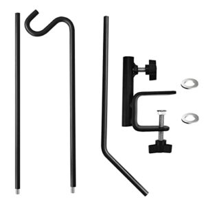 MIXXIDEA Heavy Duty Deck Rail Pole Deck Hook, Extensible and Adjustable Deck Hook for Hanging Bird Feeder, Plants, Suet Baskets,Wind Chimes,Lanterns