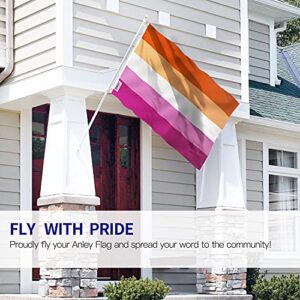Anley Fly Breeze 3x5 Feet Sunset Lesbian Pride Flag - Vivid Color and Fade Proof - Canvas Header and Double Stitched - LGBT Les Sunset Pride Flags Polyester with Brass Grommets 3 X 5 Ft