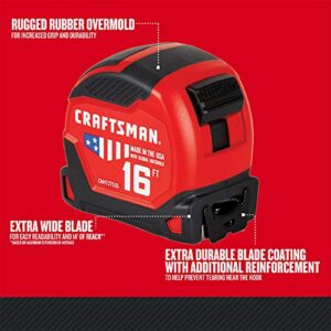 CRAFTSMAN Tape Measure, PROREACH, 16-Foot (CMHT37556S)