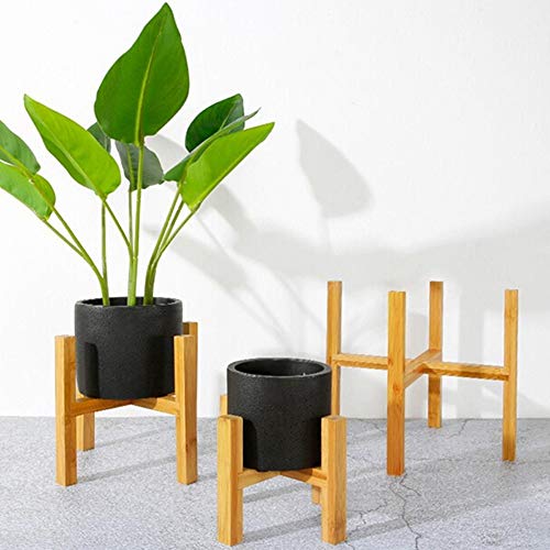 MinLia 1PC Wood Plant Stand,Plant Stand,Wood Planter Pot Trays Flower Pot Rack Strong Free Standing Bonsai Holder Plant Stands Indoor Display Plant Stand Shelf,S