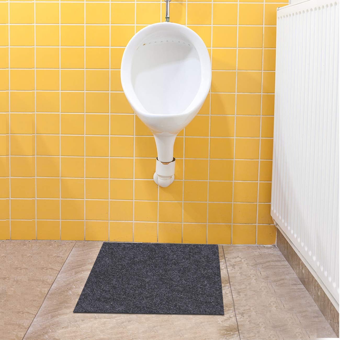 Urinal Mats (4 Pack)，Deodorizing Urinal Floor mats—Absorbent/Waterproof ，Anti-Slip and Waterproof Backing，Commercial and Restaurant restrooms，Men's Restrooms & Bathrooms，Reusable/Washable (24"×18")