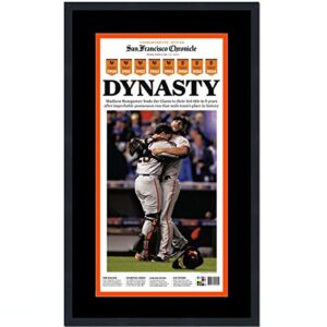 framed san francisco chronicle giants dynasty 2014 world series champions 17x27 baseball newspaper cover photo professionally matted
