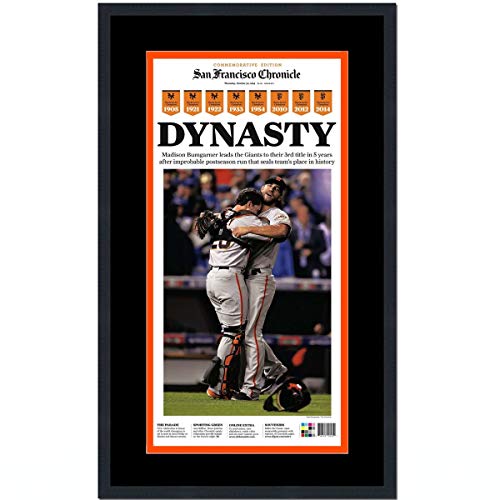 Framed San Francisco Chronicle Giants Dynasty 2014 World Series Champions 17x27 Baseball Newspaper Cover Photo Professionally Matted