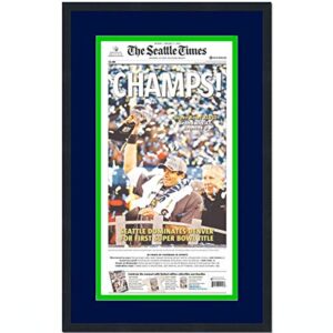 framed the seattle times seahawks super bowl xlviii 48 champions 17x27 football newspaper cover photo professionally matted