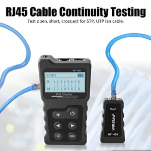 Network RJ45 Tester, VXSCAN POE Ethernet Tester for Power Over Ethernet, Network Cable RJ45 Continuity Checking, DC Power, Switch Loop-Back Test