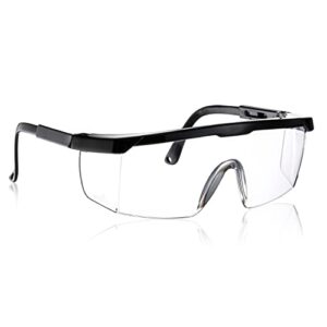 nocry protective safety glasses with anti fog coating, tough and clear, ansi z87.1 rated, scratch resistant lenses, light, adjustable frames and side protection shields
