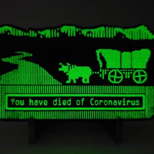 Glowing Challenge Coin - You Have Died of Corona - Like Oregon Trail You Have Died of Dysentery