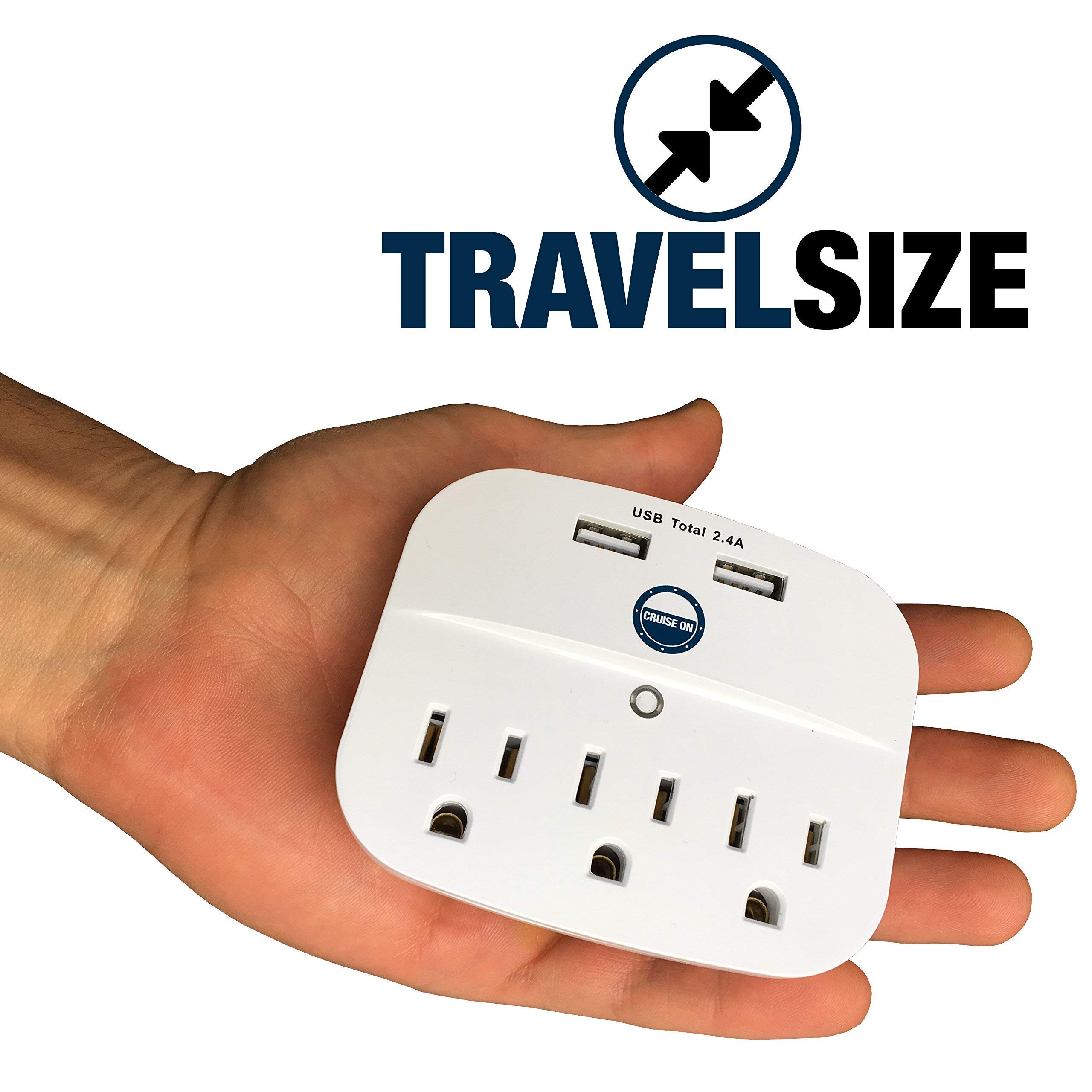 Cruise Power Strip & Travel Night Light for Cruise Ship Cabin - Must Have Cruise Accessories Bundle