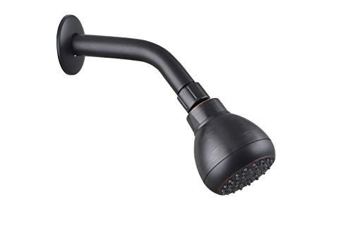 High Pressure Anti-Clogs Rustproof Shower Head Fixed Water Showerhead for Bathroom with Strong Spray Angle-Adjustable Ball Joint Teflon Tape Fits High and Low Water Flow Showers Oil-Rubbed Bronze