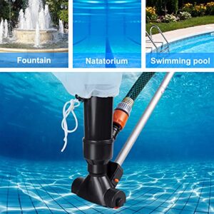 Swimming Pool Jet Vacuum Cleaner Underwater with 5 Section Pole, Portable Pool Mini Jet Vacuum Suction Head for Above Ground Pool Spas Hot Tub Ponds & Fountains