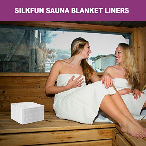 SilkFun 50 Pieces Disposable Plastic Sheeting for Body Wrap Used Inside a Far Infrared Sauna Blanket，Sauna Bag (83×47 inch)