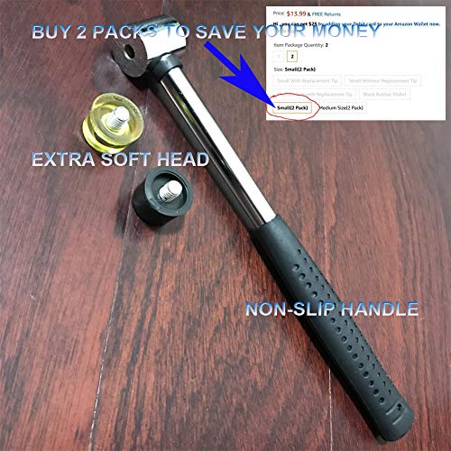 MIKMAYTOO Small Rubber Mallet Hammer, Double-Faced Rubber Hammer for Jewelers Kid or women Usage or Light Tapping Work Non-Slip