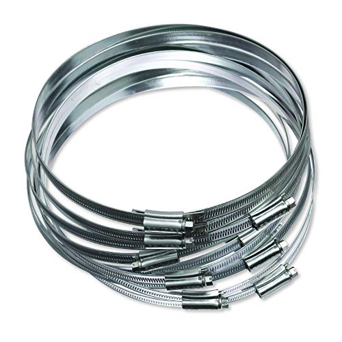 Eclipse Professional Tools ECW1-9 W1 Bag of 10 170-200mm (6 ⅝" - 7 ⅞") Mild Steel Worm Gear Hose Clamps