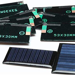 HUAZHU 5V 30mA 53X30mm Micro Mini Power Solar Cells for Solar Panels - DIY Projects - Toys - 3.6v Battery Charger 10PCS