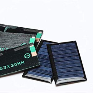 HUAZHU 5V 30mA 53X30mm Micro Mini Power Solar Cells for Solar Panels - DIY Projects - Toys - 3.6v Battery Charger 10PCS