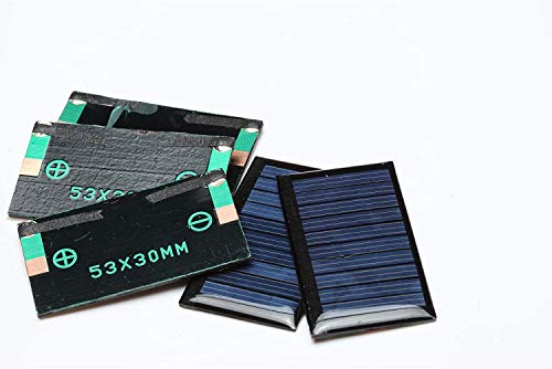 HUAZHU 5V 30mA 53X30mm Micro Mini Power Solar Cells for Solar Panels - DIY Projects - Toys - 3.6v Battery Charger 10PCS