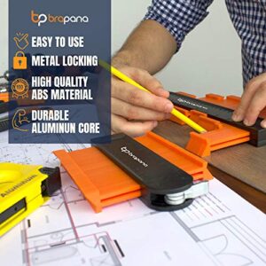 Contour Gauge with Lock Set 10” and 5”, Profile Duplicator Tool with Precision and Master Outline Plastic Measuring Templates & Duplication for Curves, Corners, Irregular Shapes, Woodworking Guide