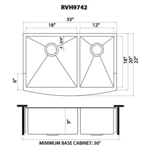 Ruvati 33-inch Satin Brass Matte Gold Stainless Steel 60/40 Double Bowl Apron-Front Farmhouse Kitchen Sink - RVH9742GG