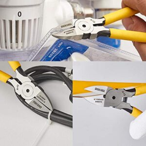 DOWELL Micro Wire Cutter Diagonal Flush Cutters 6 Inch Precision Side Cutters Cutting Pliers Wire Snips Heavy Duty