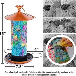 XDW-GIFTS 2023 Newest Solar Wild Bird Feeder Hanging for Garden Yard Outside, Waterproof Lantern Design, Solar Bird Feeder as Gift Ideas for Bird Lovers