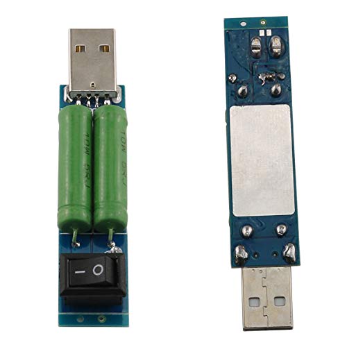 E-outstanding 2pcs Load Resistance Module 5V1A/2A Switchable Load Resistance Discharging Ageing Resistance Electronic Load Detector USB Mini Battery Load Tester Power Bank Discharge Resistor