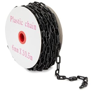 100-feet plastic chain links - privacy safety barrier for fence, gate, privacy (1.5-inch, black)
