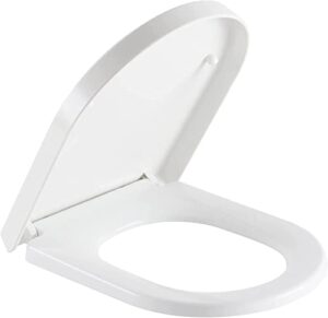 sadalak toilet seat d shape soft close quick release easy clean toilet seat replacement with non-slip bumpers for bathroom white